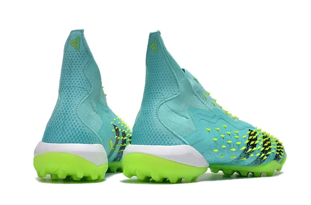 Adidas Predator Freak Turf turquesa y verde neón turf zapatos de fútbol 5