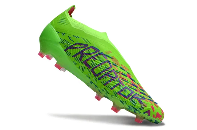 Adidas Predator Verde Multicolor Neón Tacón Bota Upper Impresión Gráfica Abstracta Botines Fútbol Superficie Firme 2