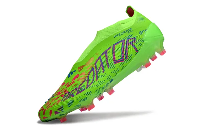 Adidas Predator Verde Multicolor Neón Tacón Bota Upper Impresión Gráfica Abstracta Botines Fútbol Superficie Firme 3