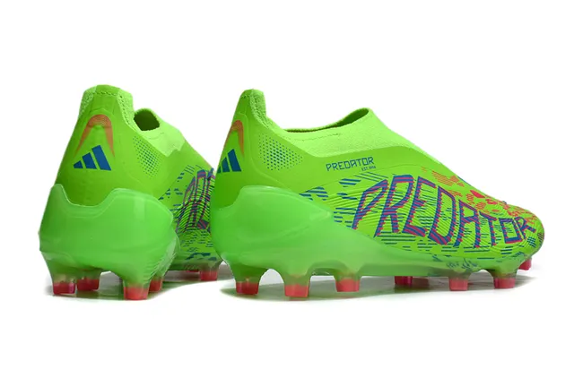 Adidas Predator Verde Multicolor Neón Tacón Bota Upper Impresión Gráfica Abstracta Botines Fútbol Superficie Firme 5