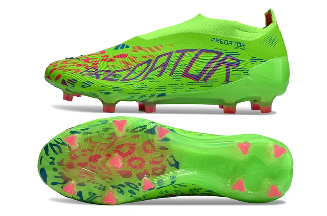 Adidas Predator Verde Multicolor Neón Tacón Bota Upper Impresión Gráfica Abstracta Botines Fútbol Superficie Firme 6