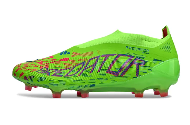 Adidas Predator Verde Multicolor Neón Tacón Bota Upper Impresión Gráfica Abstracta Botines Fútbol Superficie Firme 7
