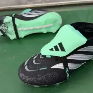 Adidas Predator Laceless Black and Mint Green Firm-Ground Soccer Shoes