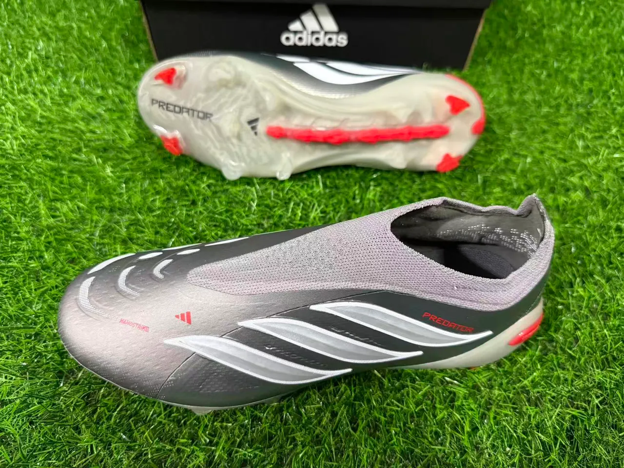 Adidas Predator Metallic Silver Orange Firm-Ground Soccer Shoes 3