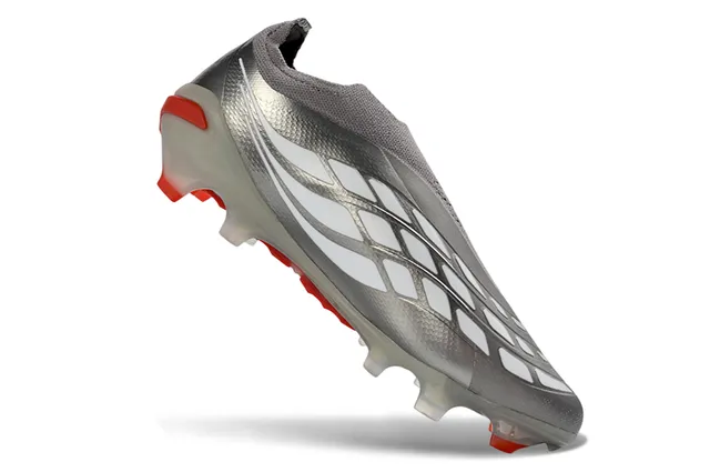 Adidas Predator Metallic Silver Orange Firm-Ground Soccer Shoes 11