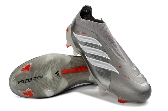 Adidas Predator Metallic Silver Orange Firm-Ground Soccer Shoes 13