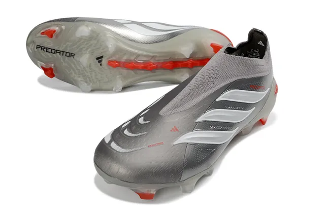 Adidas Predator Metallic Silver Orange Firm-Ground Soccer Shoes 14