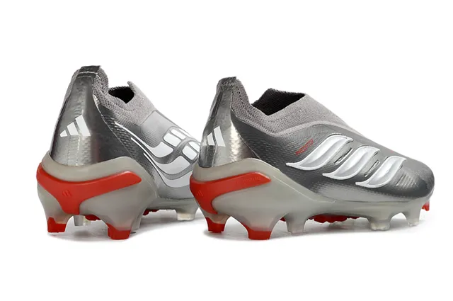 Adidas Predator Metallic Silver Orange Firm-Ground Soccer Shoes 15