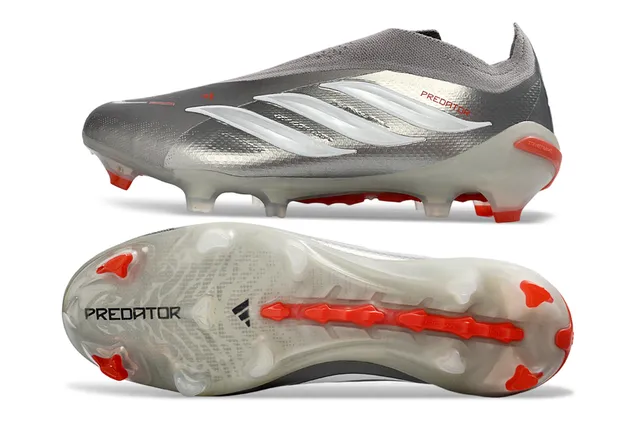 Adidas Predator Metallic Silver Orange Firm-Ground Soccer Shoes 16