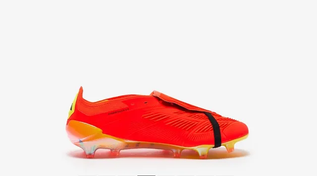Adidas Predator Orange Black Low-Cut Sock-Fit Upper Asymmetrical Lace Cover Firm-Ground Soccer Shoes 5