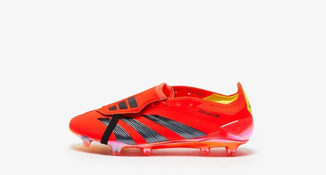 Adidas Predator Orange Black Low-Cut Sock-Fit Upper Asymmetrical Lace Cover Firm-Ground Soccer Shoes 6