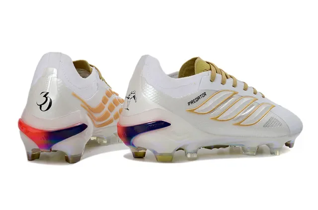 Adidas Predator Chaussures de football Firm-Ground Blanc Doré Holographique 5