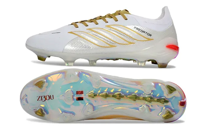 Adidas Predator Chaussures de football Firm-Ground Blanc Doré Holographique 6