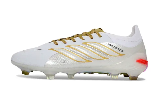 Adidas Predator Chaussures de football Firm-Ground Blanc Doré Holographique 7