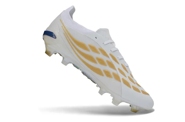 Adidas Predator White Gold Low-Cut Lace-Up Iridescent Soleplate Firm-Ground Soccer Shoes 2