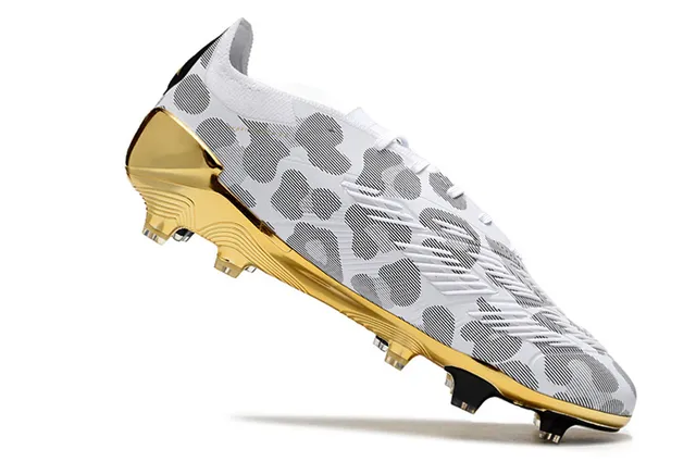 Adidas Predator White Gold Metallic Firm-Ground Soccer Shoes 2