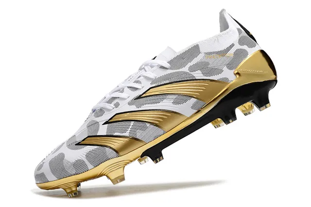 Adidas Predator White Gold Metallic Firm-Ground Soccer Shoes 3