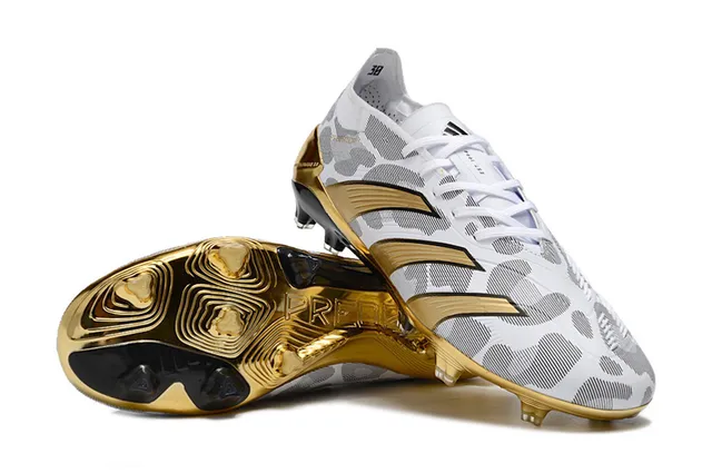 Adidas Predator White Gold Metallic Firm-Ground Soccer Shoes 4