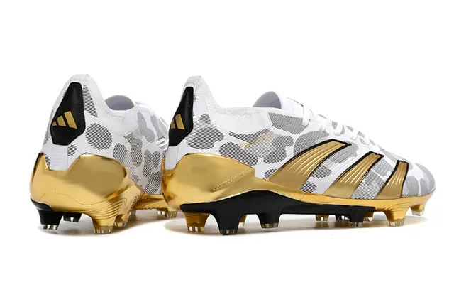 Adidas Predator White Gold Metallic Firm-Ground Soccer Shoes 5