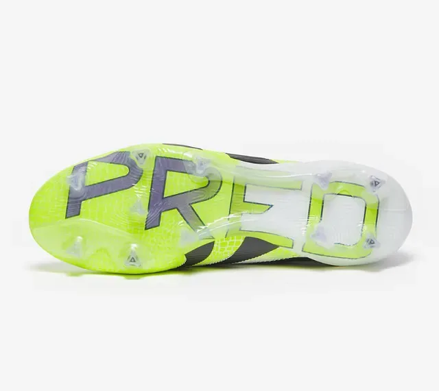 Adidas Predator Blanc Jaune Synthétique Tige Texturée Contrefort Perforé Chaussures de Football Gazon Artificiel 4