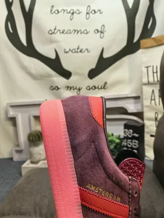 Adidas Purple Pink Suede Upper Three-Stripe Side Panel Lifestyle Sneakers 3