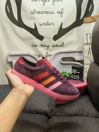 Adidas Purple Pink Suede Upper Three-Stripe Side Panel Lifestyle Sneakers 5