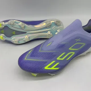Adidas Purple Yellow Sock-Fit Knit Upper Neon Lime Graphic Accents Firm-Ground Soccer Shoes