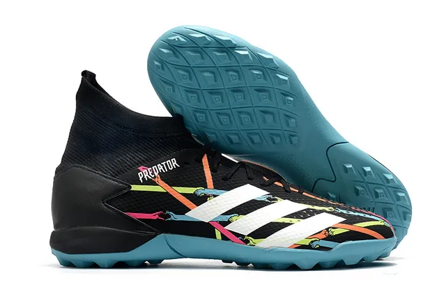 Adidas أحمر أسود عالي القطع كولار ملائم للجوارب نظام الرباط غير المتزامن عشب اصطناعي أحذية كرة قدم 7