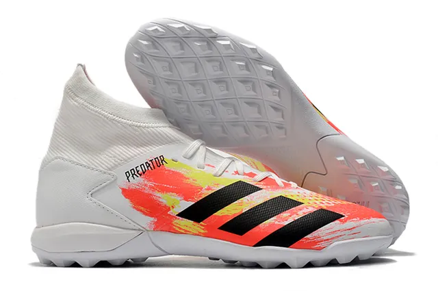 Adidas أحمر أسود عالي القطع كولار ملائم للجوارب نظام الرباط غير المتزامن عشب اصطناعي أحذية كرة قدم 10