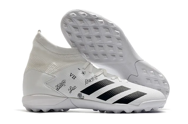 Adidas أحمر أسود عالي القطع كولار ملائم للجوارب نظام الرباط غير المتزامن عشب اصطناعي أحذية كرة قدم 13