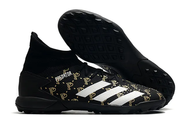 Adidas أحمر أسود عالي القطع كولار ملائم للجوارب نظام الرباط غير المتزامن عشب اصطناعي أحذية كرة قدم 15