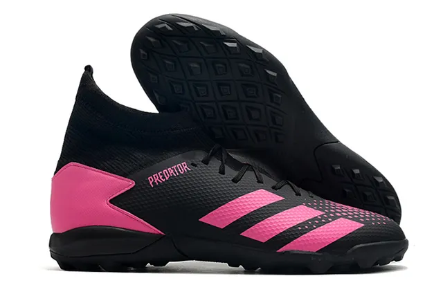 Adidas أحمر أسود عالي القطع كولار ملائم للجوارب نظام الرباط غير المتزامن عشب اصطناعي أحذية كرة قدم 16