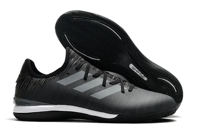 Adidas Vermelho Marinho Knit Upper Três Rayas Panel Lateral Sapatos de Futebol Indoor 2