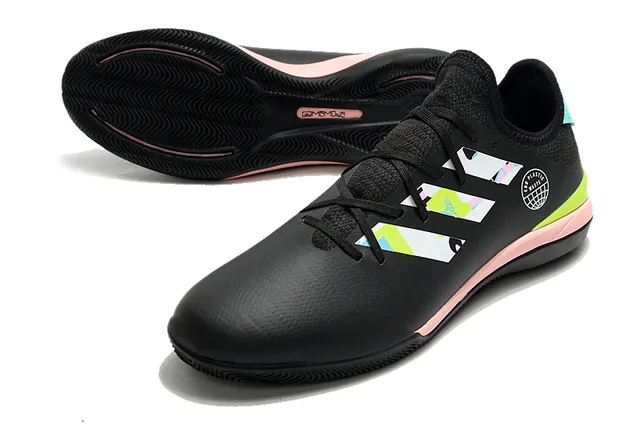 Adidas Vermelho Marinho Knit Upper Três Rayas Panel Lateral Sapatos de Futebol Indoor 15