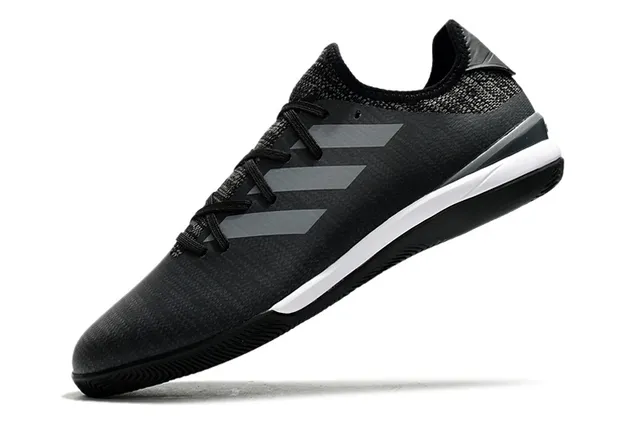Adidas Vermelho Marinho Knit Upper Três Rayas Panel Lateral Sapatos de Futebol Indoor 19