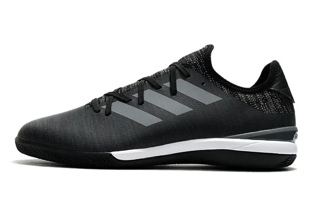 Adidas Vermelho Marinho Knit Upper Três Rayas Panel Lateral Sapatos de Futebol Indoor 20