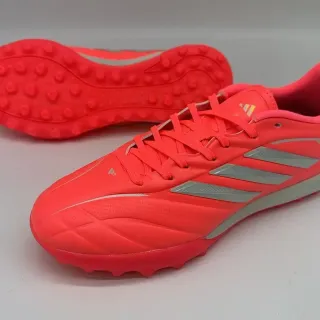 Adidas Red Silver Low-Cut Synthetic Upper Molded Conical Studs Turf Soccer Shoes