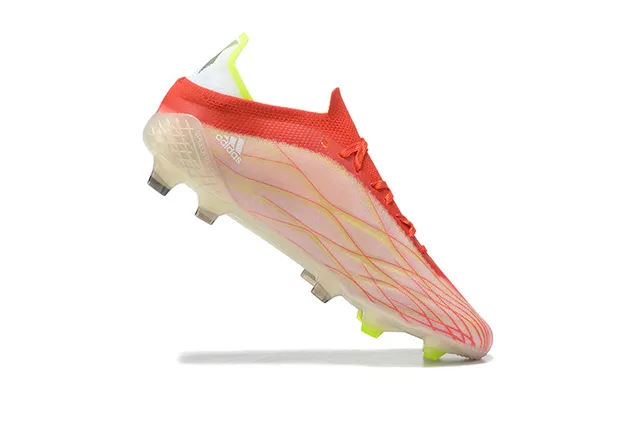 Adidas Rojo Amarillo Bajo Corte Upper Knit Suela Translucida Firm-Ground Zapatos de Fútbol 3
