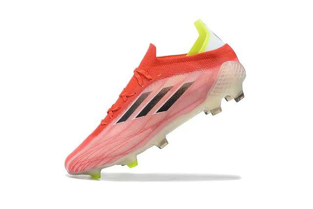Adidas Rojo Amarillo Bajo Corte Upper Knit Suela Translucida Firm-Ground Zapatos de Fútbol 4