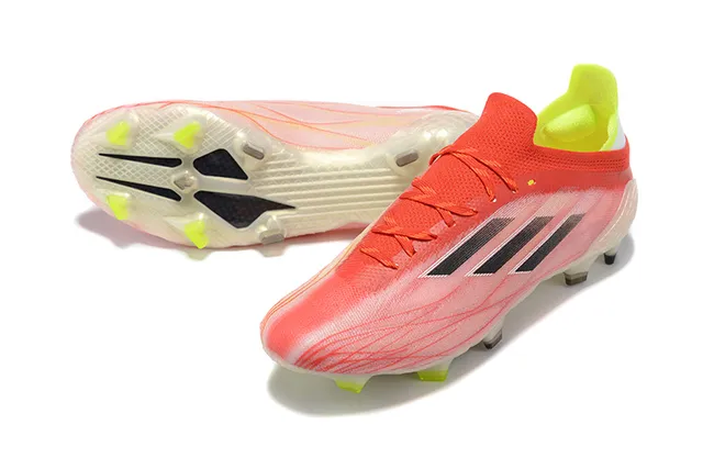 Adidas Rojo Amarillo Bajo Corte Upper Knit Suela Translucida Firm-Ground Zapatos de Fútbol 7
