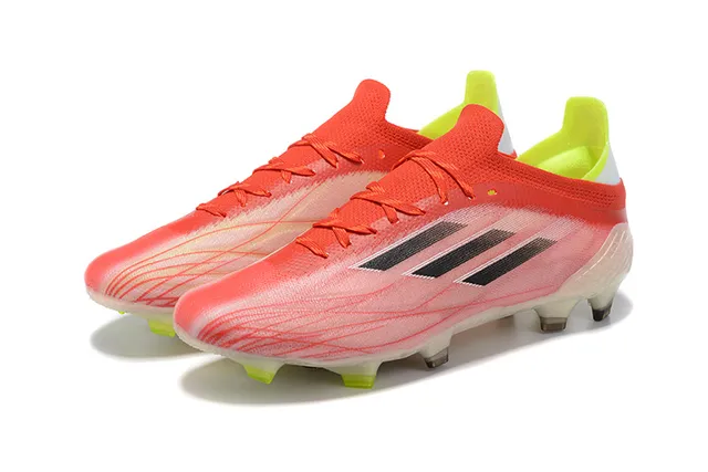 Adidas Rojo Amarillo Bajo Corte Upper Knit Suela Translucida Firm-Ground Zapatos de Fútbol 8