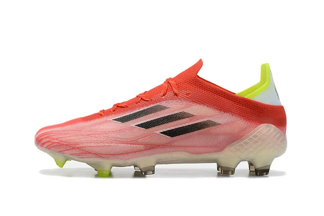 Adidas Rojo Amarillo Bajo Corte Upper Knit Suela Translucida Firm-Ground Zapatos de Fútbol 10