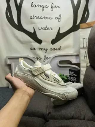 Adidas Samba Beige Velcro Strap Closure Minimalist Off-White Monochrome Lifestyle Sneakers 5