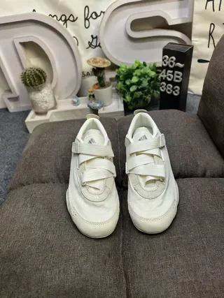 Adidas Samba Beige Velcro Strap Closure Minimalist Off-White Monochrome Lifestyle Sneakers 10