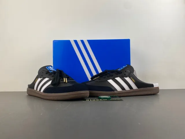 Adidas Samba Black Navy White Gum Lifestyle Sneakers 13