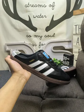 Adidas Samba Black White Open-Back Mule Lace-Up Vamp Loafer 5