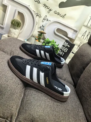 Adidas Samba Black White Open-Back Mule Lace-Up Vamp Loafer 7