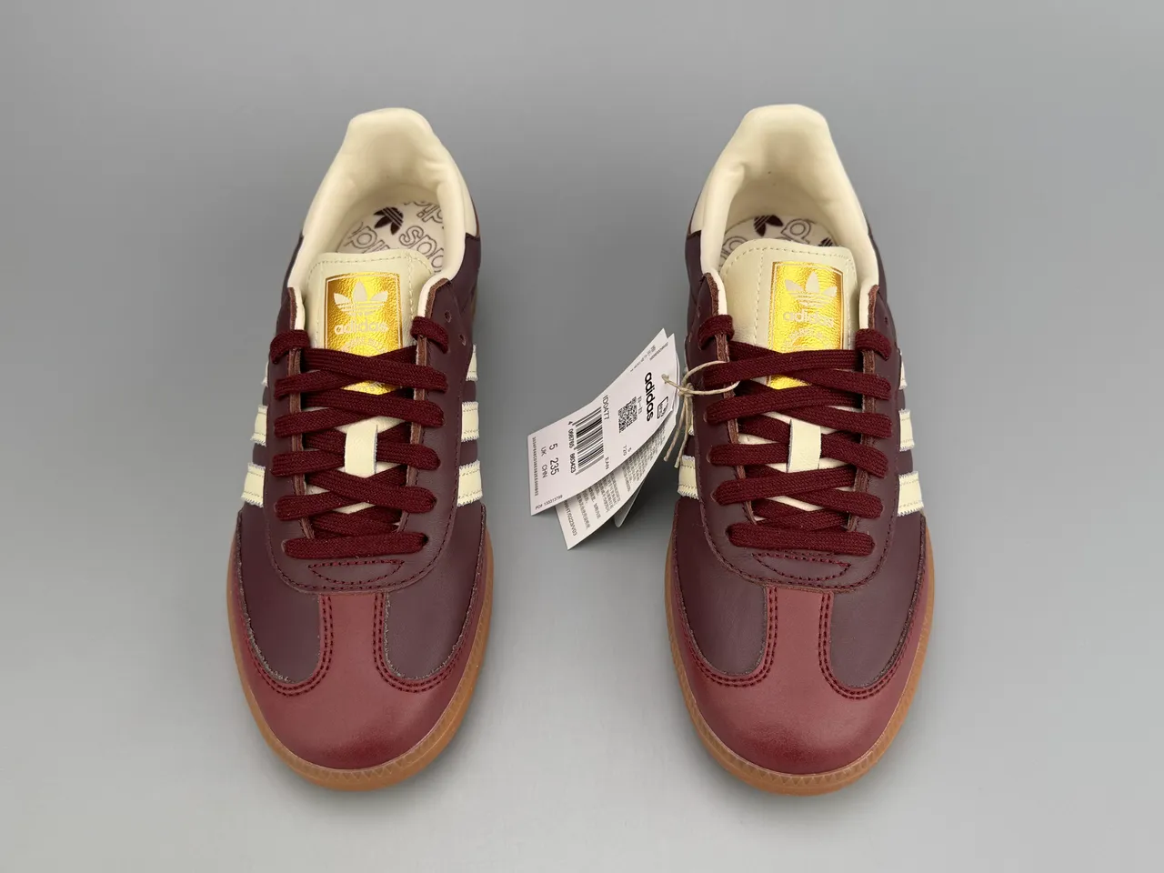 Adidas Samba Burgundy and Cream Lifestyle Sneakers 3