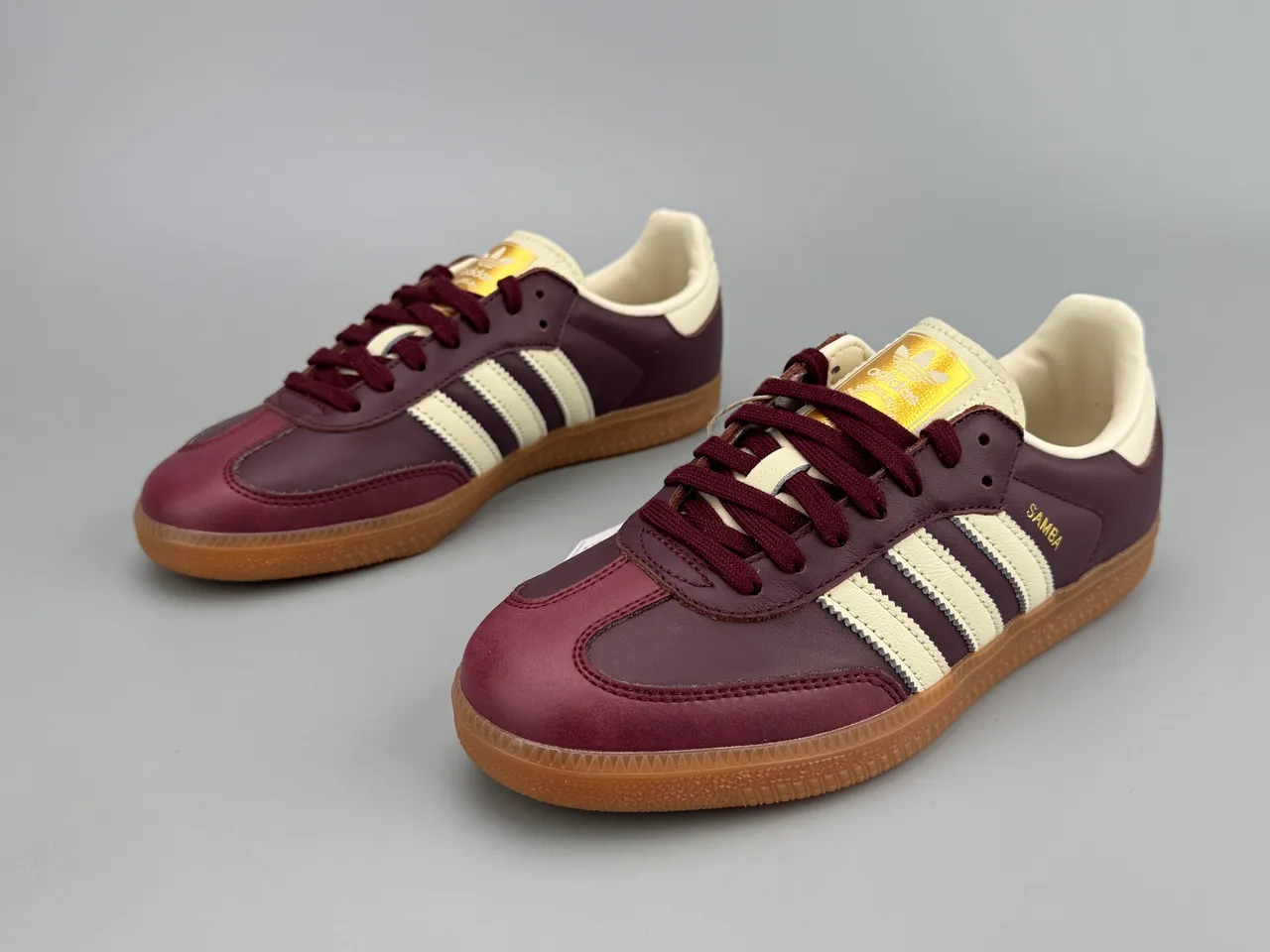 Adidas Samba Burgundy and Cream Lifestyle Sneakers 5