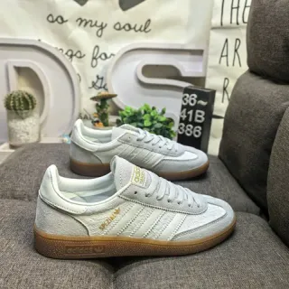 Adidas Samba Gray Gold Low-Top Suede-Leather Mix Lifestyle Sneakers